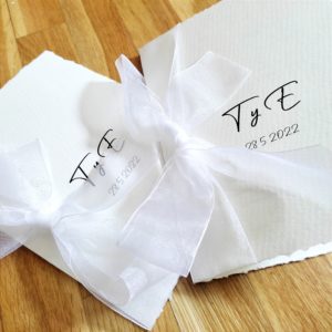 Wedding Vows Booklet | Hand-Made | Torn Edges | Delicate Ribbon | Custom Color and Text